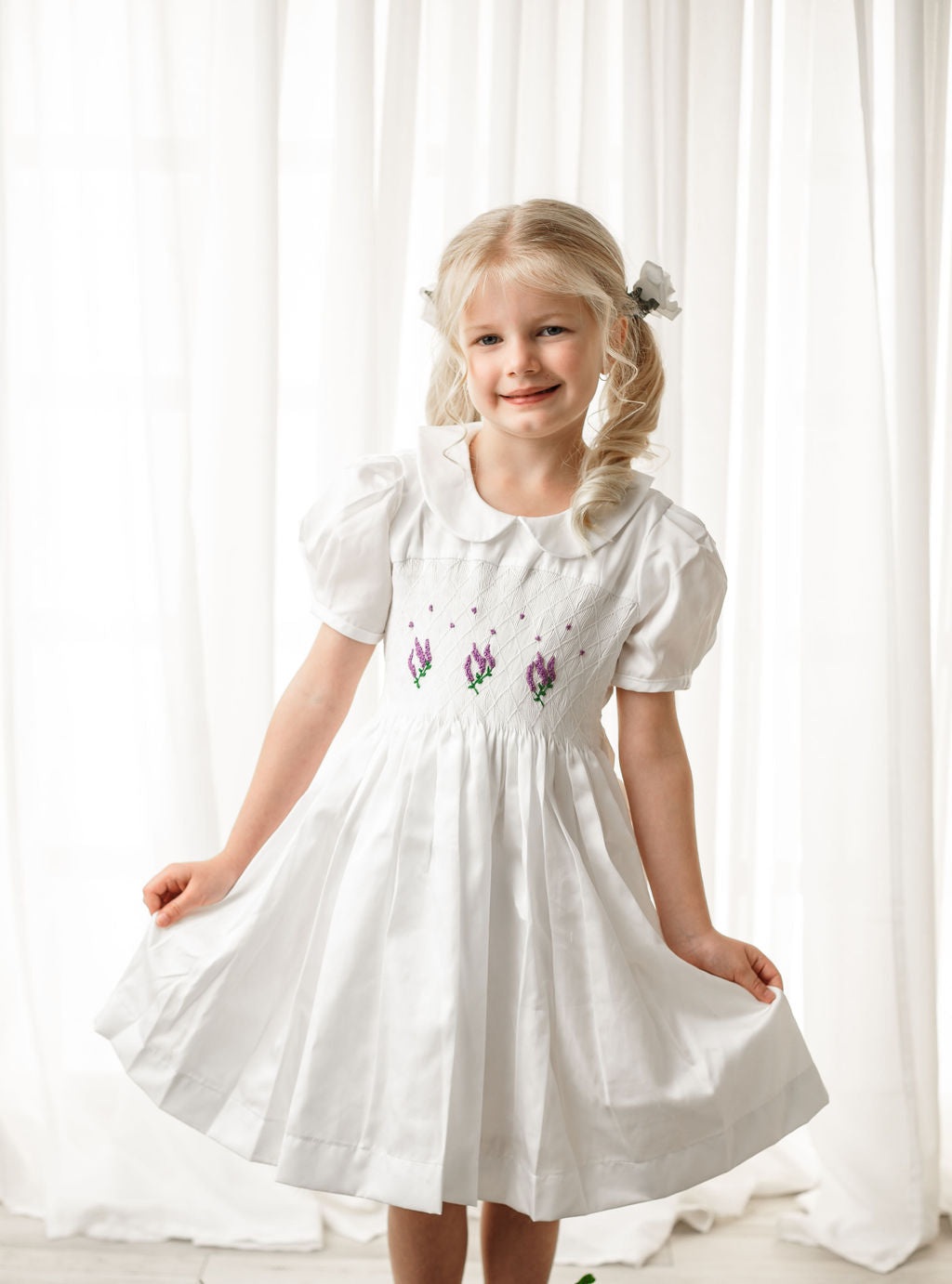 LAVENDER Handsmocked Dress