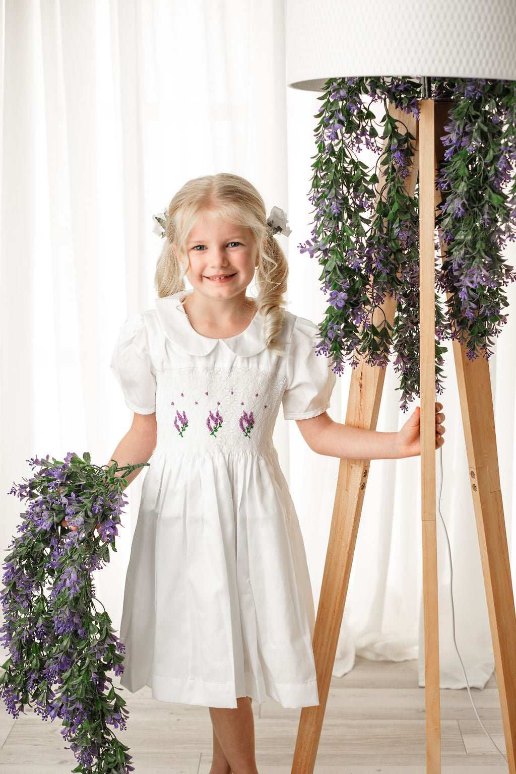 LAVENDER Handsmocked Dress